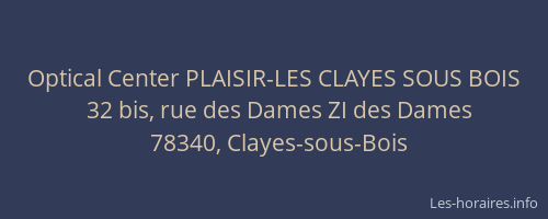 Optical Center PLAISIR-LES CLAYES SOUS BOIS