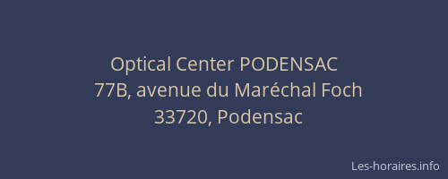 Optical Center PODENSAC