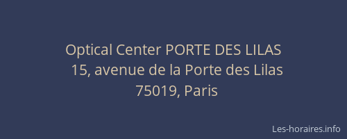 Optical Center PORTE DES LILAS