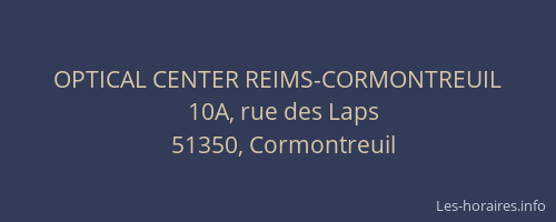 OPTICAL CENTER REIMS-CORMONTREUIL