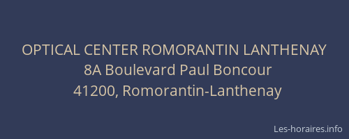 OPTICAL CENTER ROMORANTIN LANTHENAY