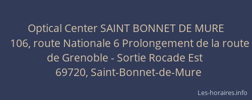 Optical Center SAINT BONNET DE MURE