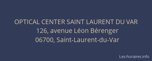 OPTICAL CENTER SAINT LAURENT DU VAR
