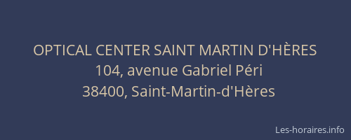 OPTICAL CENTER SAINT MARTIN D'HÈRES