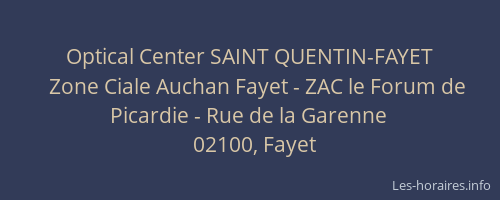 Optical Center SAINT QUENTIN-FAYET