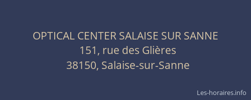 OPTICAL CENTER SALAISE SUR SANNE