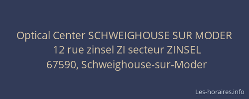 Optical Center SCHWEIGHOUSE SUR MODER