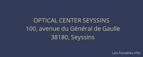 OPTICAL CENTER SEYSSINS