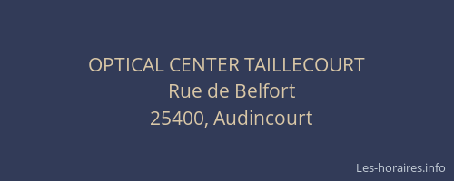 OPTICAL CENTER TAILLECOURT