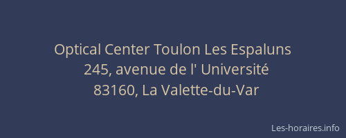 Optical Center Toulon Les Espaluns