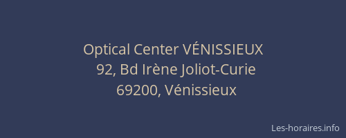 Optical Center VÉNISSIEUX