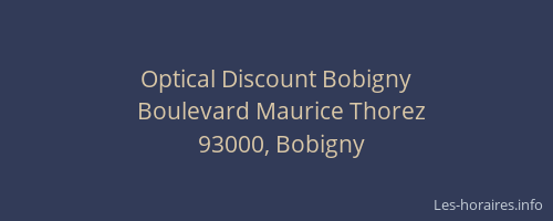 Optical Discount Bobigny