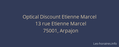 Optical Discount Etienne Marcel