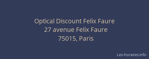Optical Discount Felix Faure