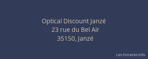 Optical Discount Janzé