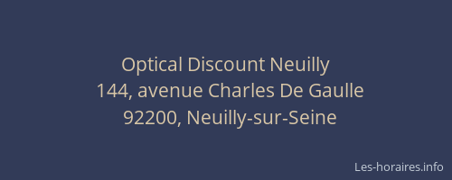 Optical Discount Neuilly
