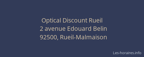 Optical Discount Rueil