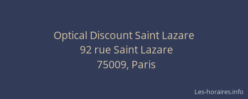 Optical Discount Saint Lazare