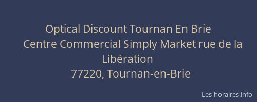 Optical Discount Tournan En Brie