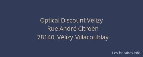 Optical Discount Velizy
