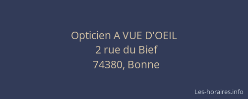 Opticien A VUE D'OEIL