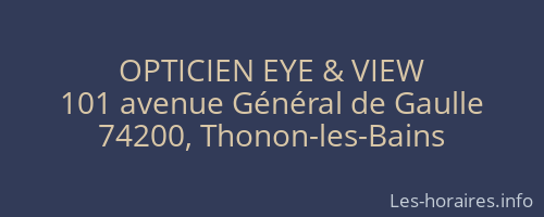OPTICIEN EYE & VIEW