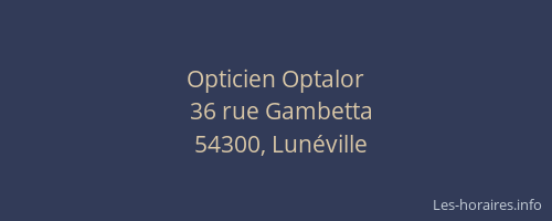 Opticien Optalor