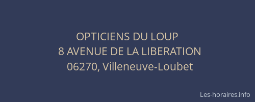 OPTICIENS DU LOUP
