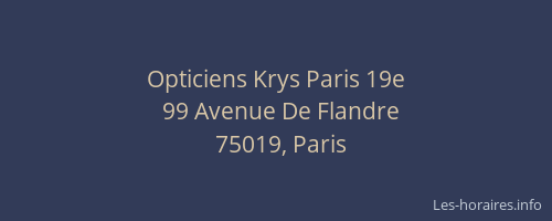 Opticiens Krys Paris 19e