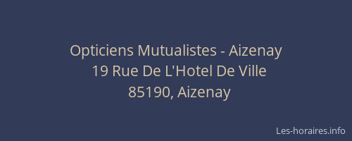 Opticiens Mutualistes - Aizenay