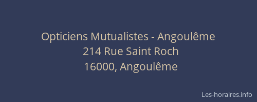 Opticiens Mutualistes - Angoulême
