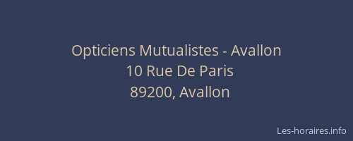 Opticiens Mutualistes - Avallon