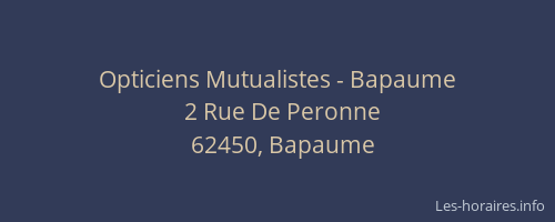 Opticiens Mutualistes - Bapaume