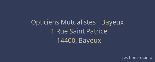 Opticiens Mutualistes - Bayeux