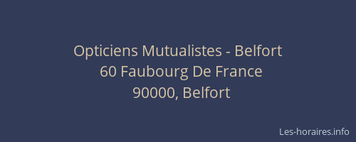 Opticiens Mutualistes - Belfort