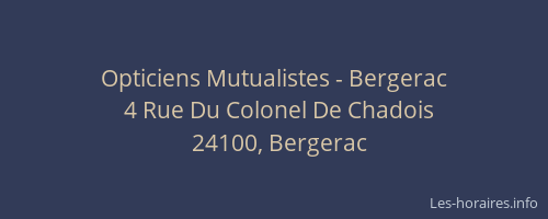 Opticiens Mutualistes - Bergerac