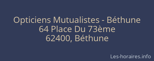 Opticiens Mutualistes - Béthune