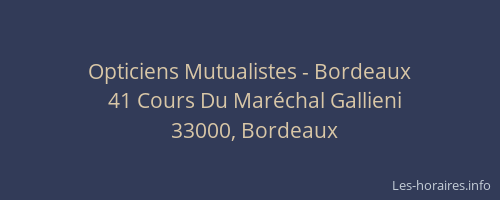 Opticiens Mutualistes - Bordeaux