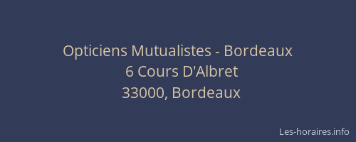 Opticiens Mutualistes - Bordeaux