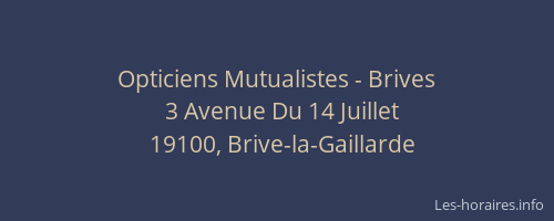 Opticiens Mutualistes - Brives