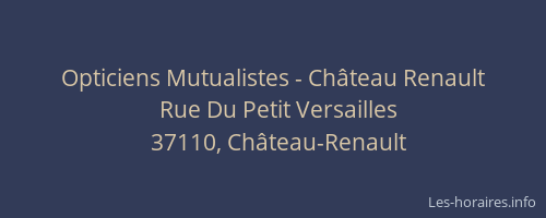 Opticiens Mutualistes - Château Renault