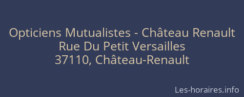 Opticiens Mutualistes - Château Renault