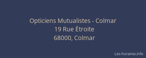 Opticiens Mutualistes - Colmar