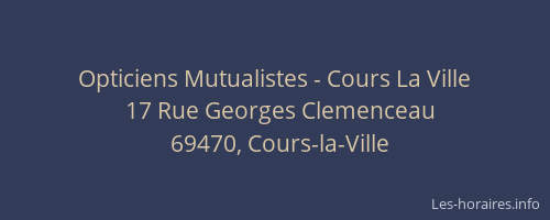 Opticiens Mutualistes - Cours La Ville
