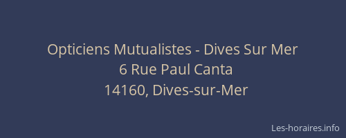 Opticiens Mutualistes - Dives Sur Mer