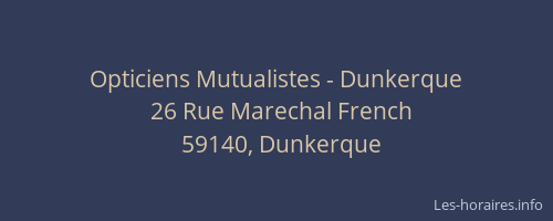 Opticiens Mutualistes - Dunkerque