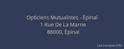 Opticiens Mutualistes - Épinal