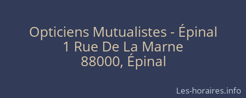 Opticiens Mutualistes - Épinal
