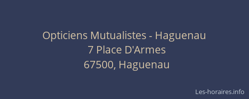 Opticiens Mutualistes - Haguenau