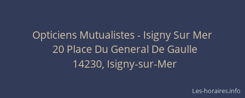 Opticiens Mutualistes - Isigny Sur Mer